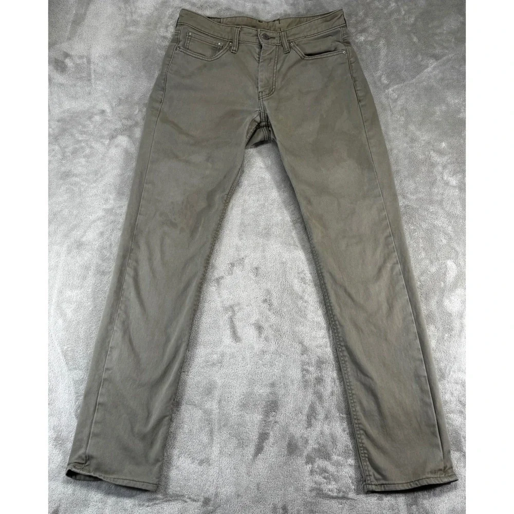 Levis 511 Slim‎ Fit Pants Mens 32x34 Olive Green Khaki Twill 19111-0129
